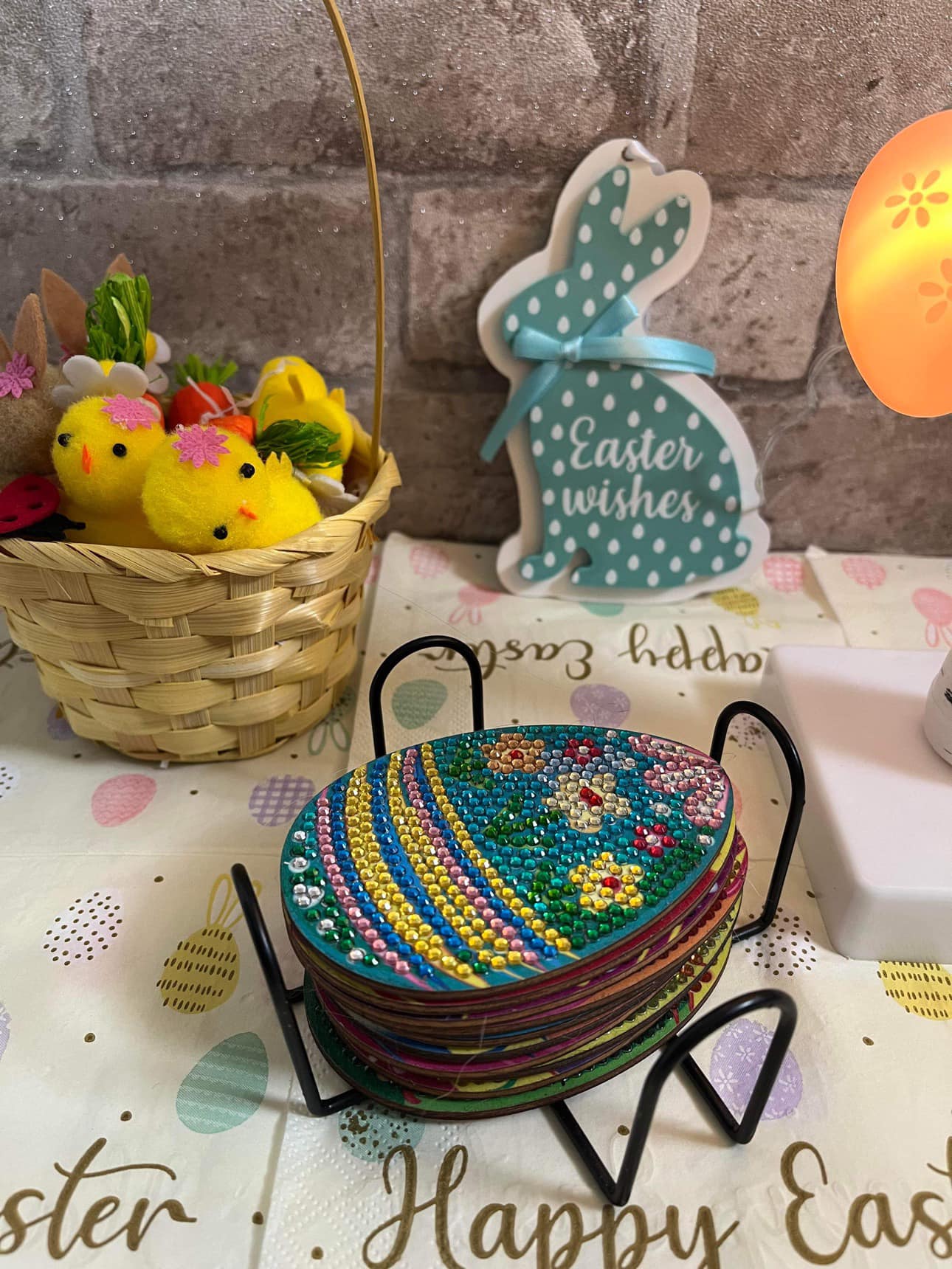 Easter Egg Diamond Coasters