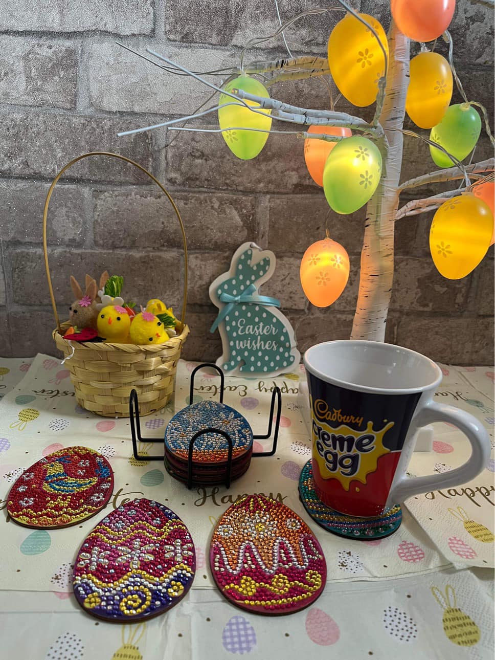 Easter Egg Diamond Coasters