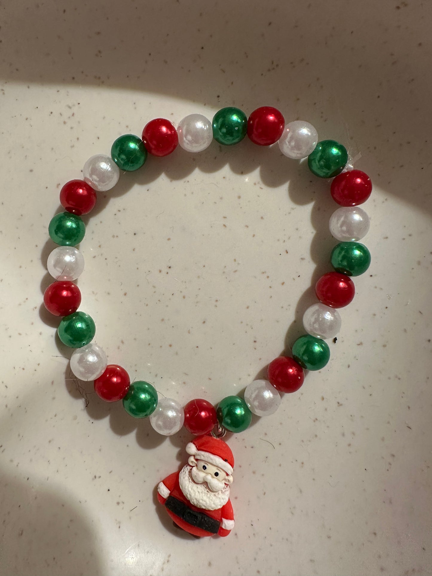 Christmas Pearlescent Bead Bracelet