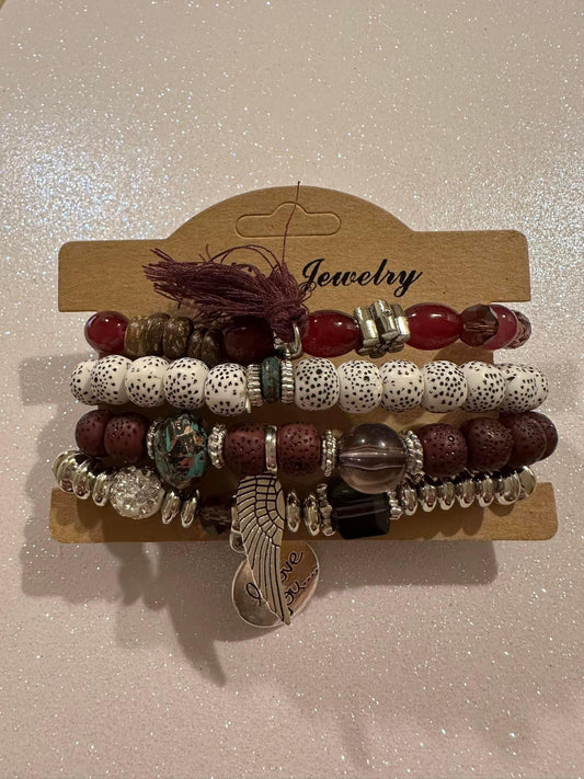 Burgundy Bracelet Set