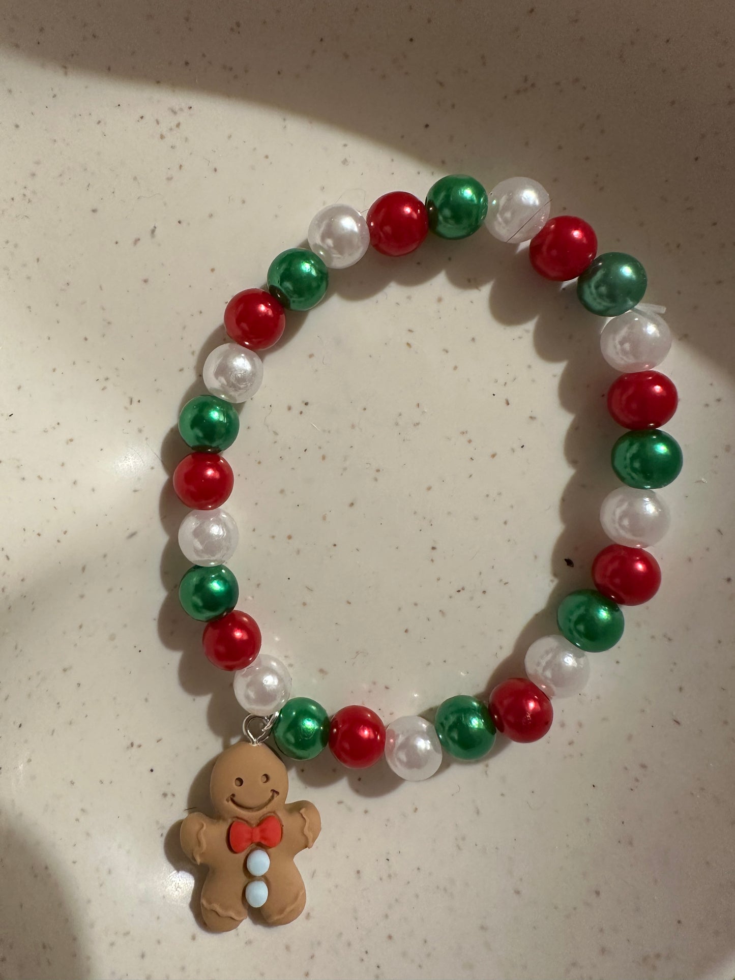 Christmas Pearlescent Bead Bracelet