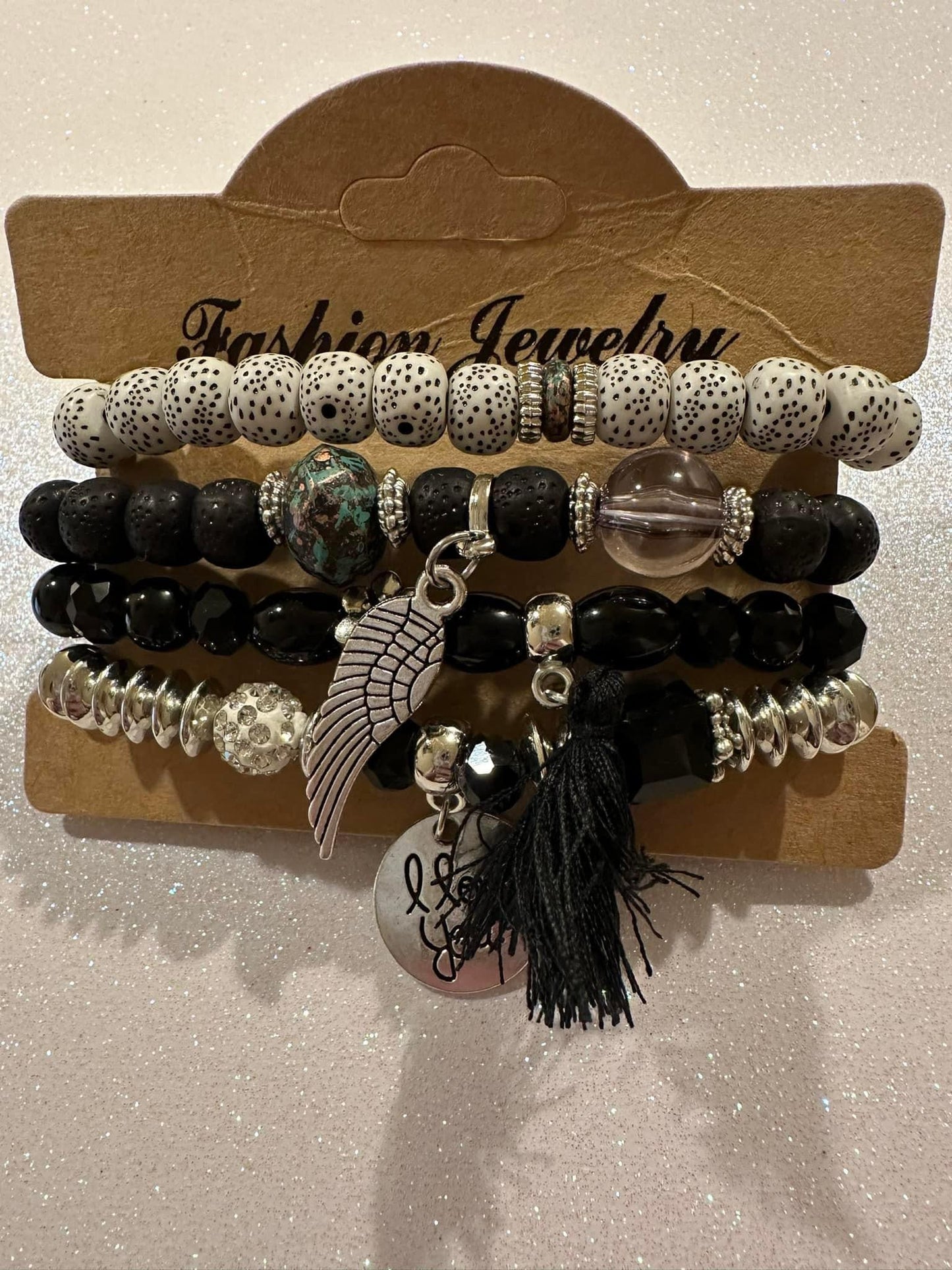 Black Bracelet Set