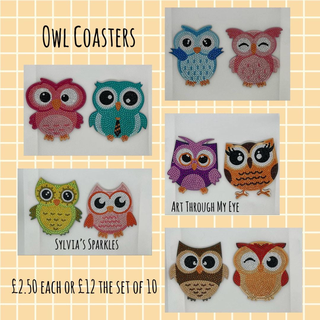 Owl Diamond Coasters