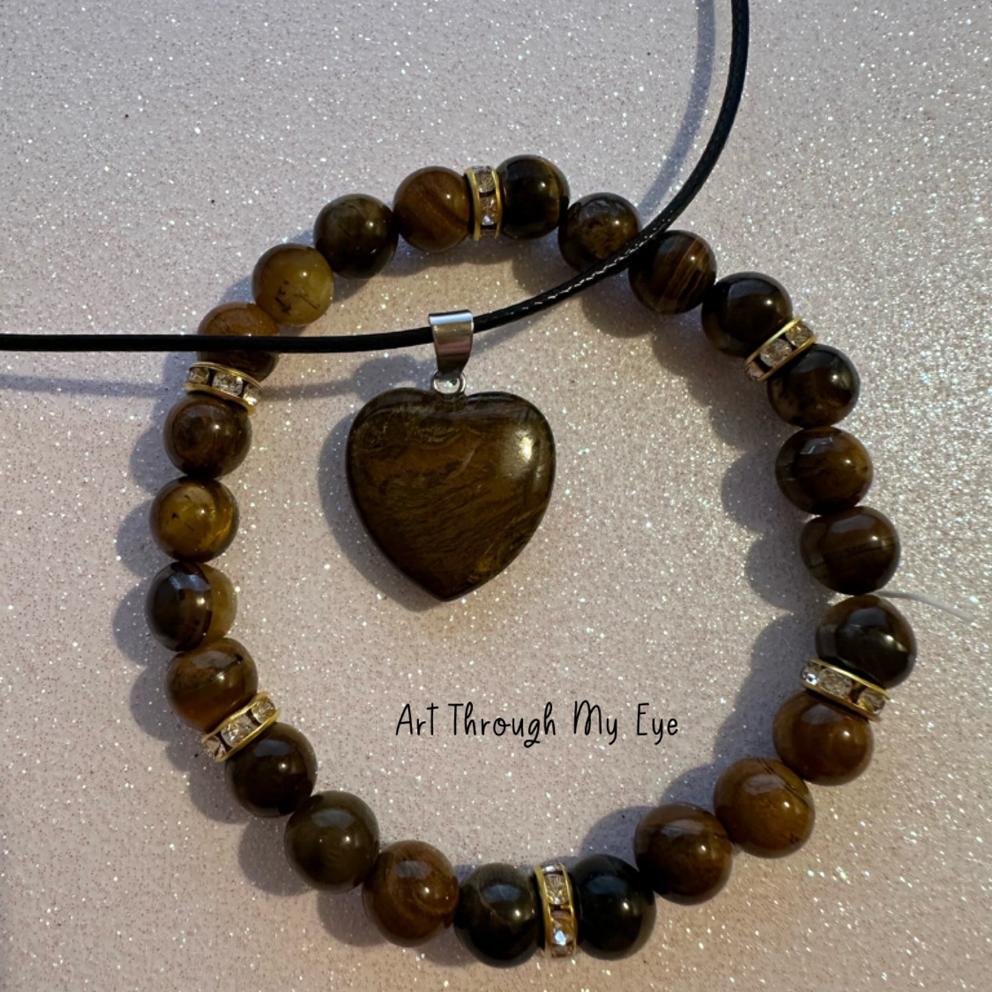 2 Piece Jewellery Set Tigers Eye